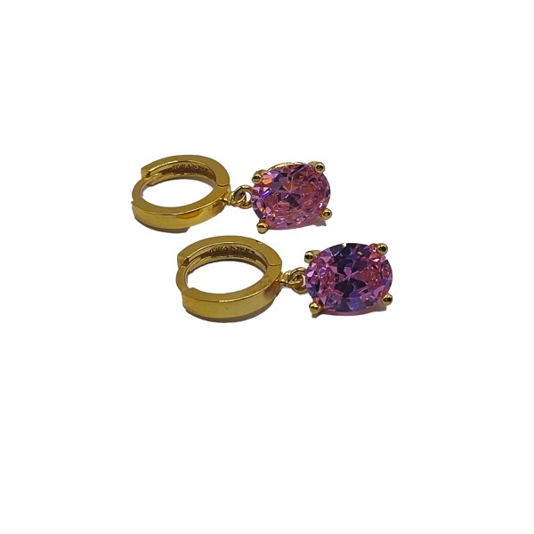 Pembe Zirconia Taşlı Oval...