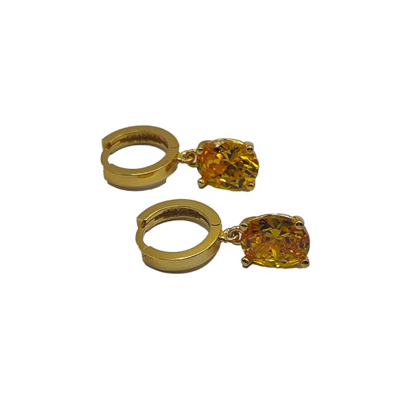 Sarı Zirconia Taşlı Oval...