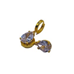 Beyaz Damla Taş Kesim Küpe